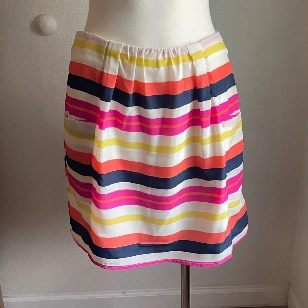 Annabella women’s size small striped skirt with pockets lined polyester nwot